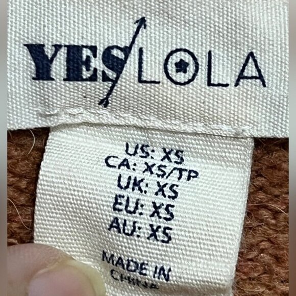 YES/LOLA Brown & Cream Button-Up Cropped Cardigan – Women’s XS - Picture 7 of 10